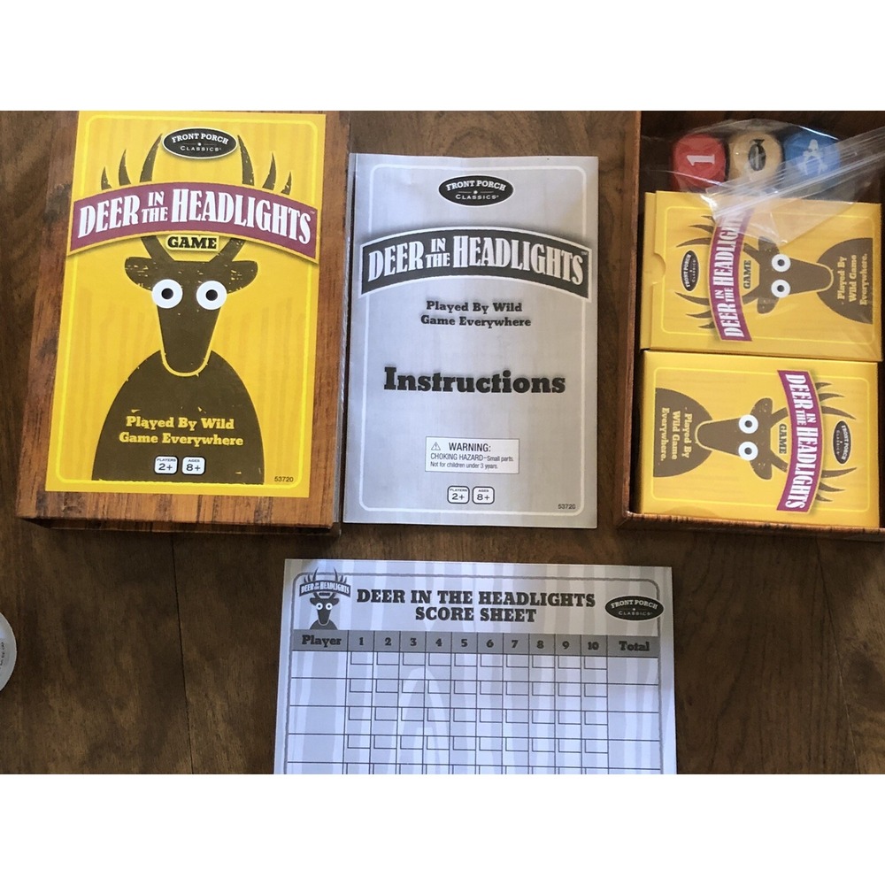 Deer In The Headlights Card Game‎ 2018 Front Porch Classics EUC 2+ 8 Family Game